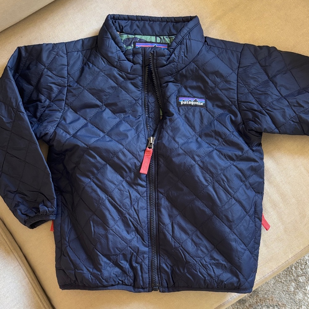Patagonia Kids 3T Quilted Navy Nano Puff Jacket EUC